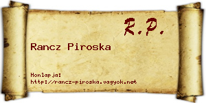 Rancz Piroska névjegykártya